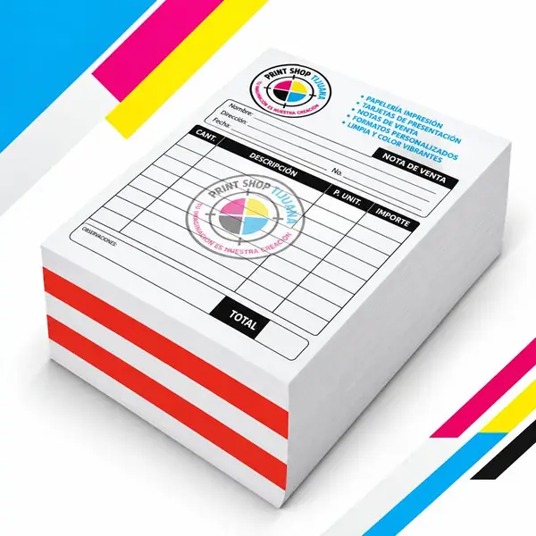 Notas de remisión en talonario con folio — Print Shop Tijuana