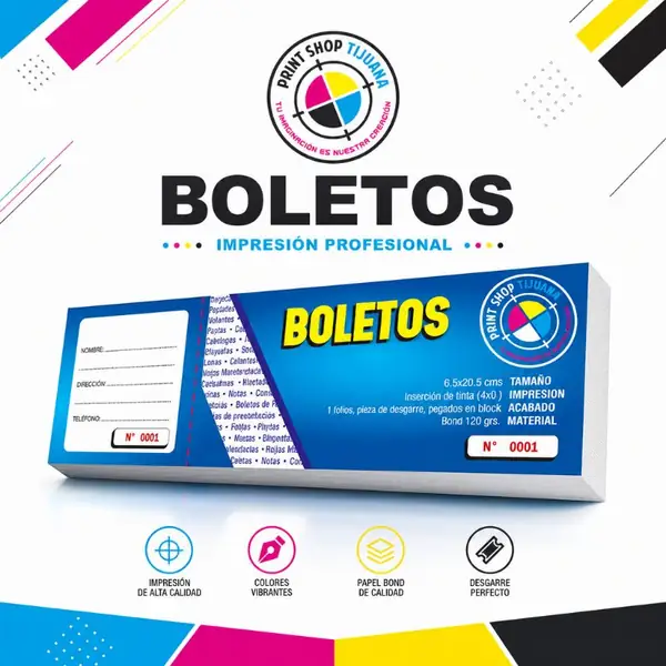 Boletos y tickets numerados — Print Shop Tijuana