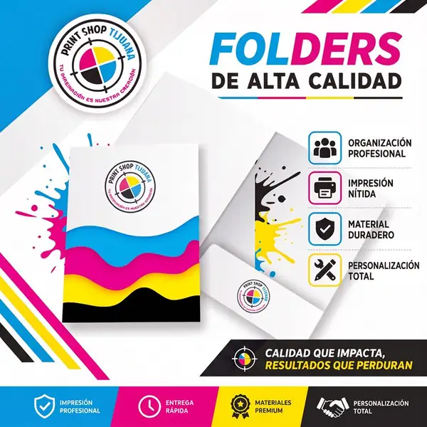 Folders corporativos impresos — Print Shop Tijuana