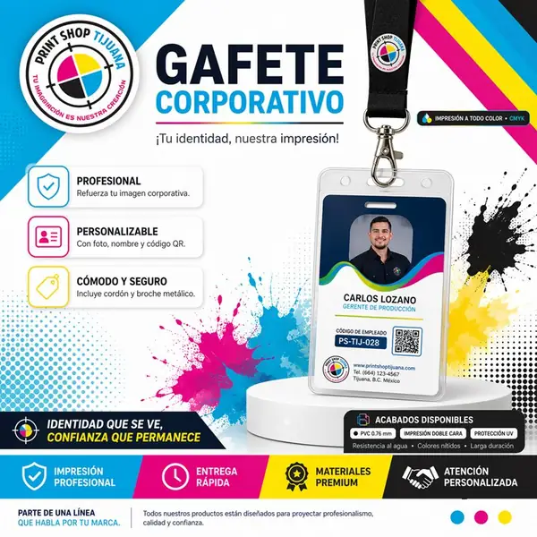 Gafetes y credenciales de identificación — Print Shop Tijuana