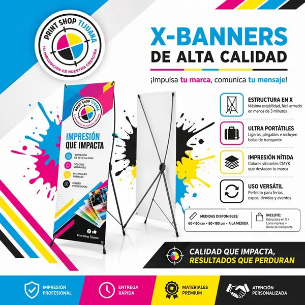 X-Banners para exhibición en eventos — Print Shop Tijuana